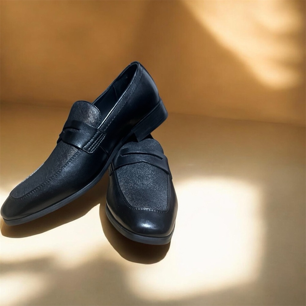 Calvin Klein Black Leather Loafers